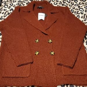 Double button front cardigan sweater